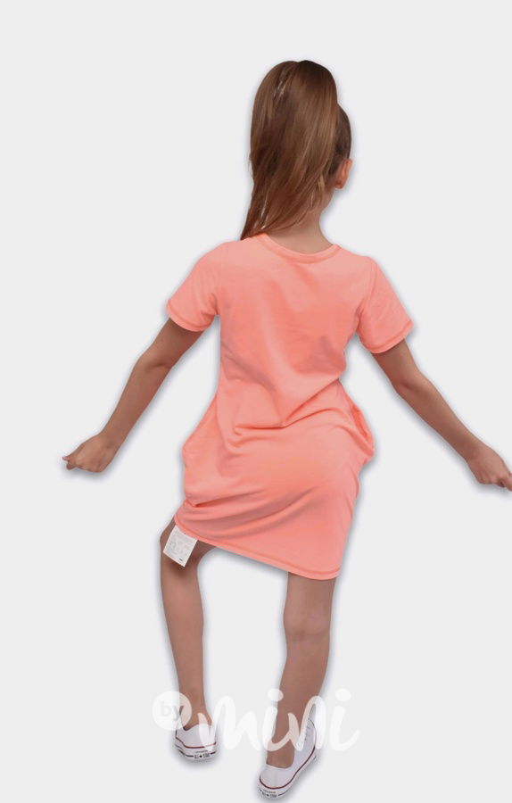 Srdíčková tunika + gumička neon orange