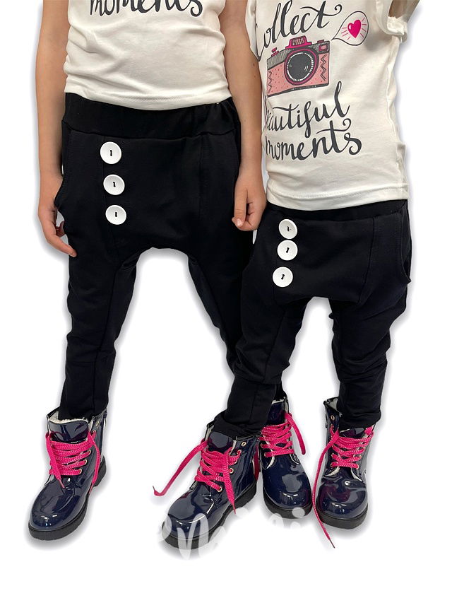Černé basic slim baggy tepláčky *MiniMe*