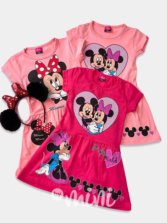 Minnie Mouse lososové šaty