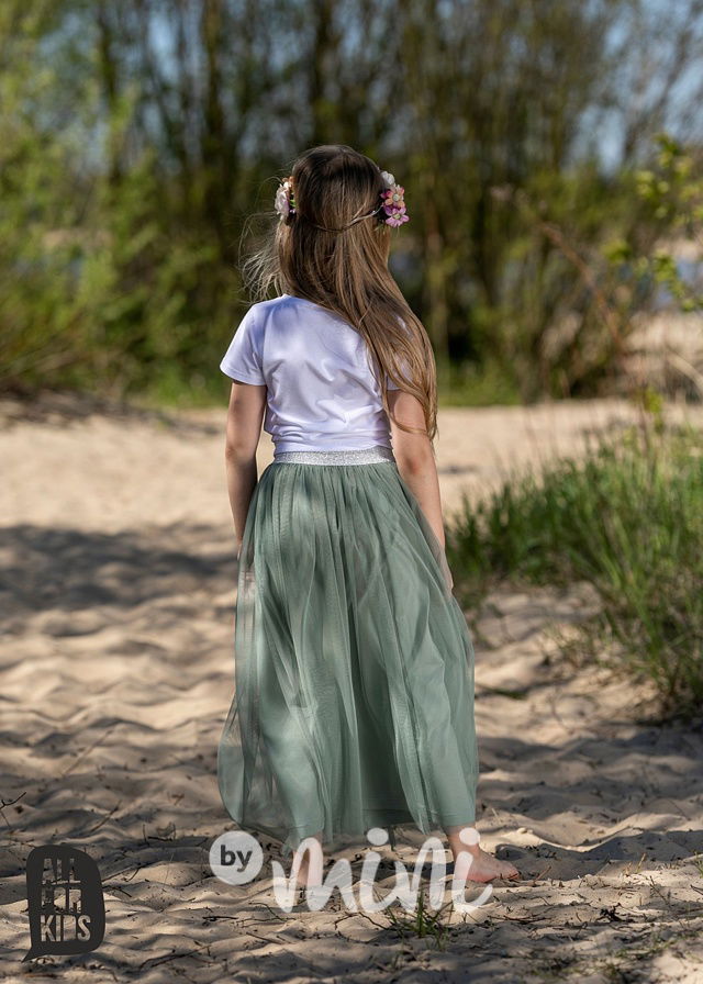 MIDI dlouhá tylová sukně - mint *AFK*