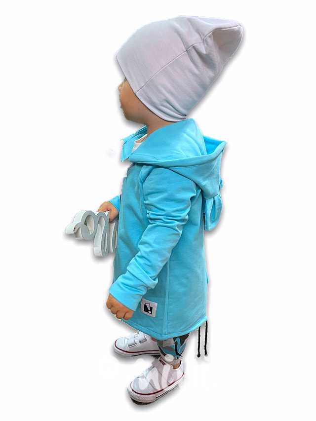 Long mikina ouška - sky blue