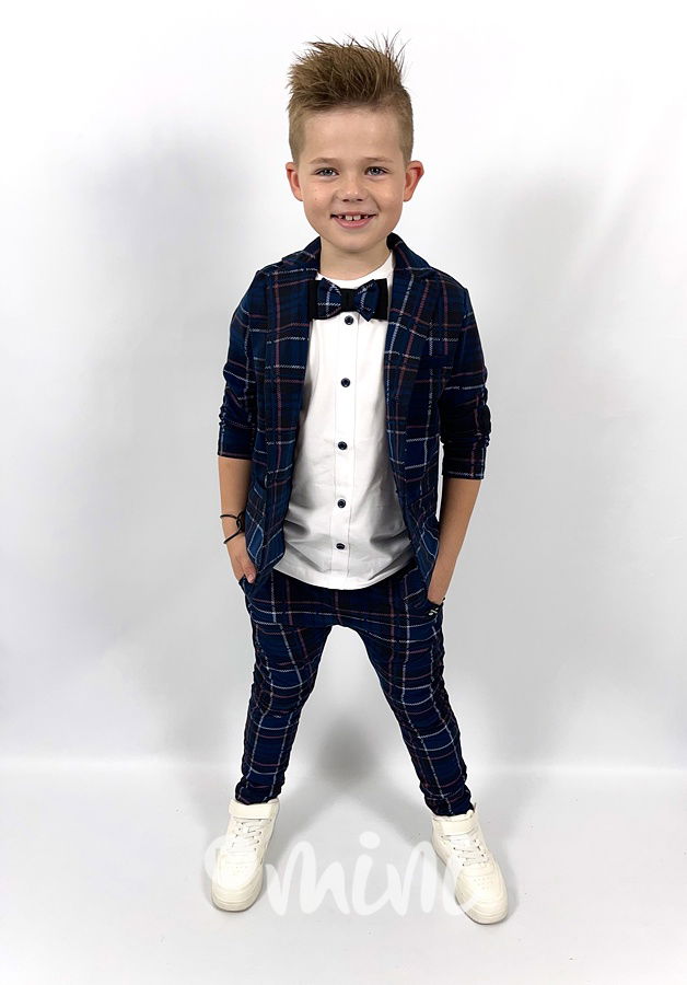 Elegant kalhoty - blue karo