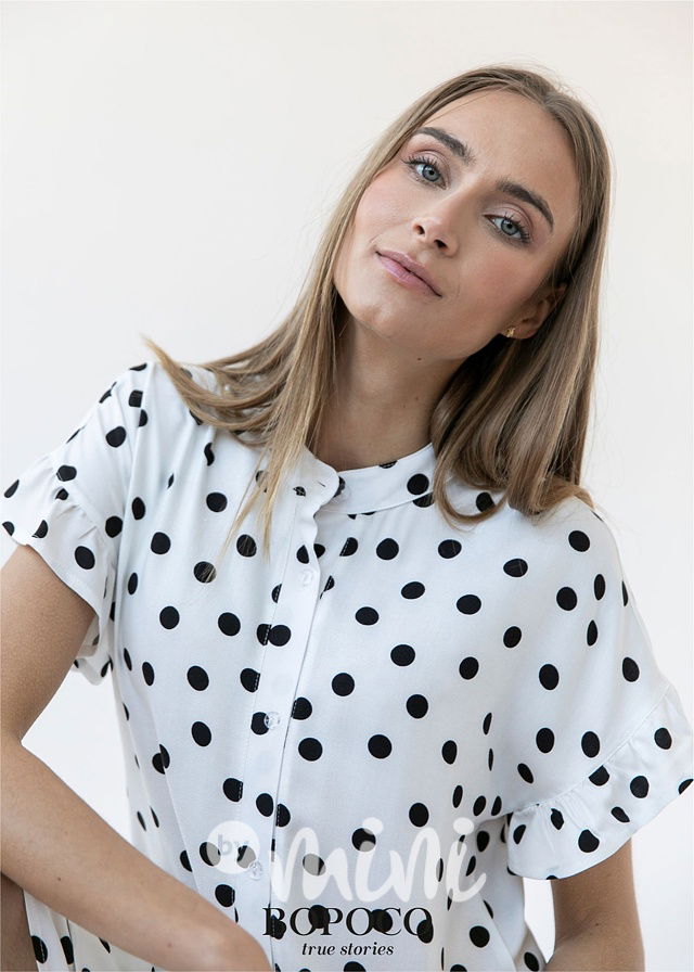 Dámské puntíkaté letní šaty - white