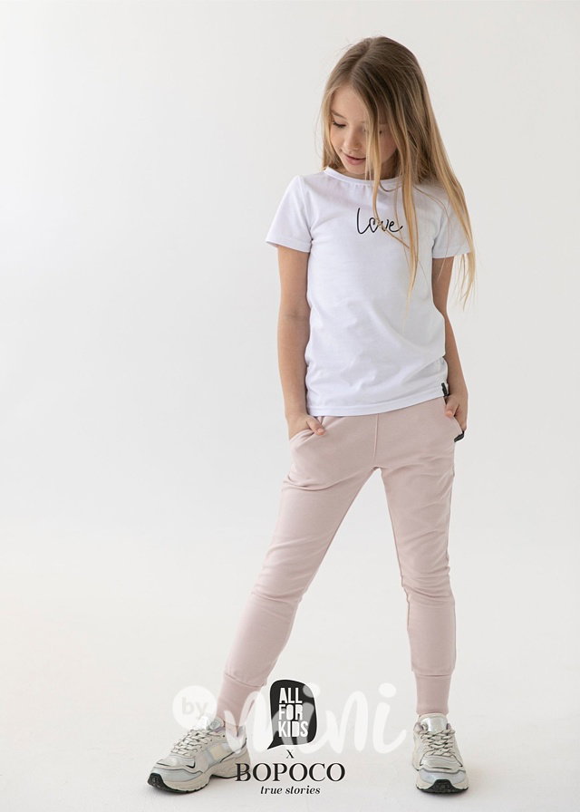 Růžové loungewear tepláky