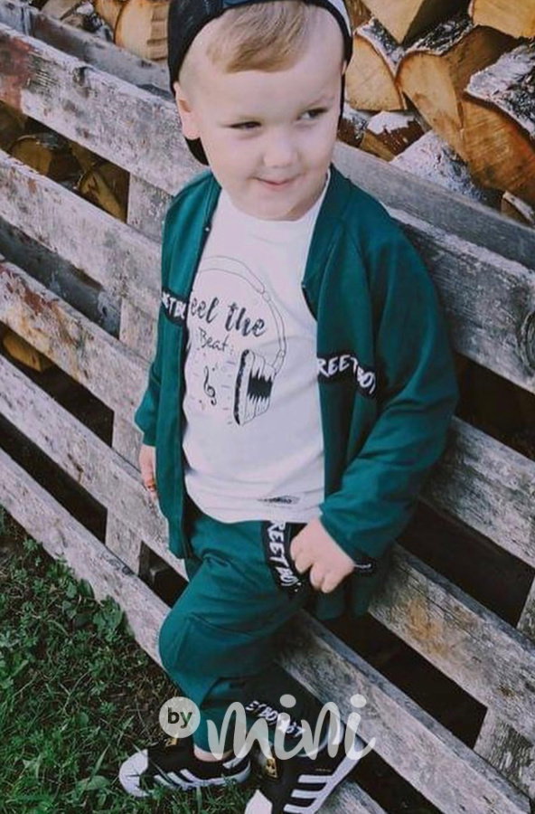 Street boy mikina + tepláky smaragd