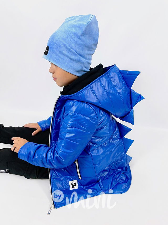 Prošívaná long bunda DINO - modrá