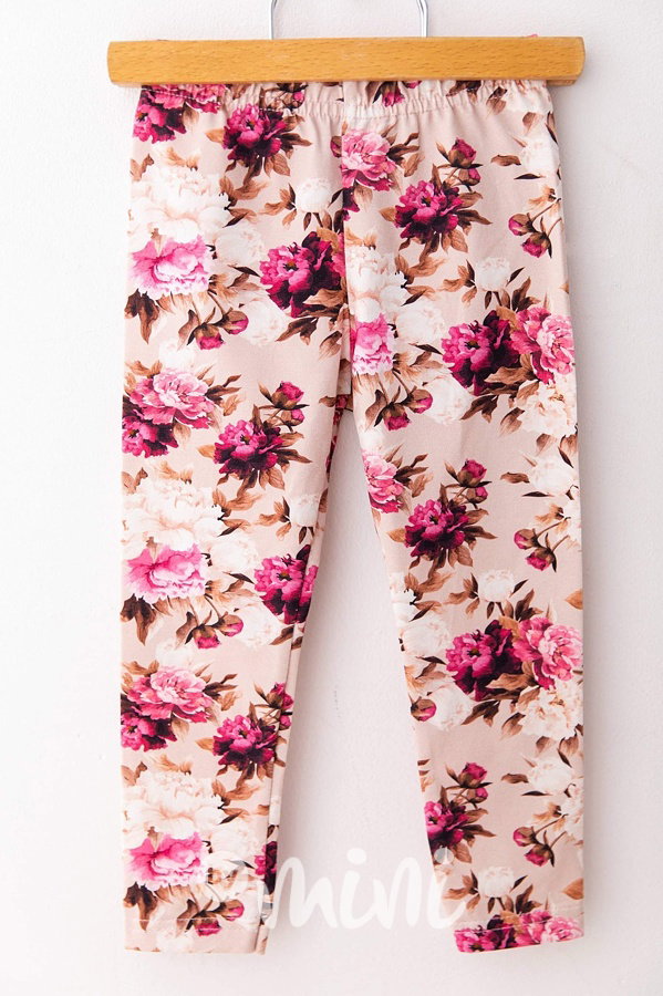 Pivoňky soft cotton legíny *Lily Grey*