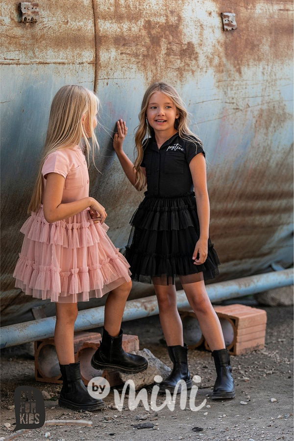 Positive šaty s tylem růžové