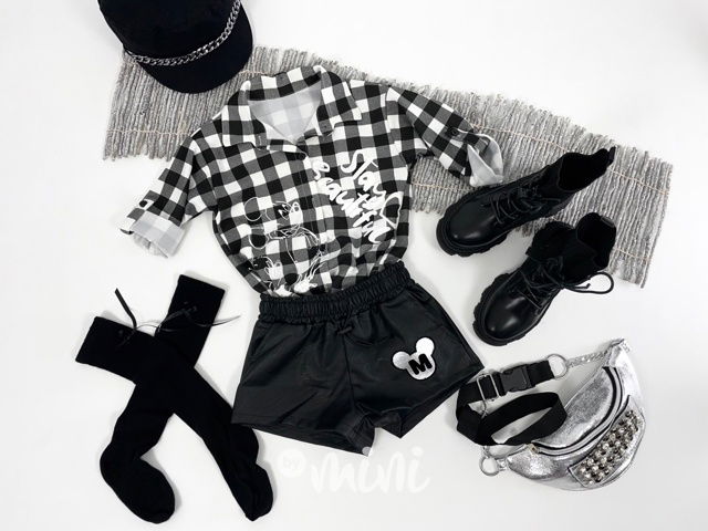 Black karo MICKEY košile