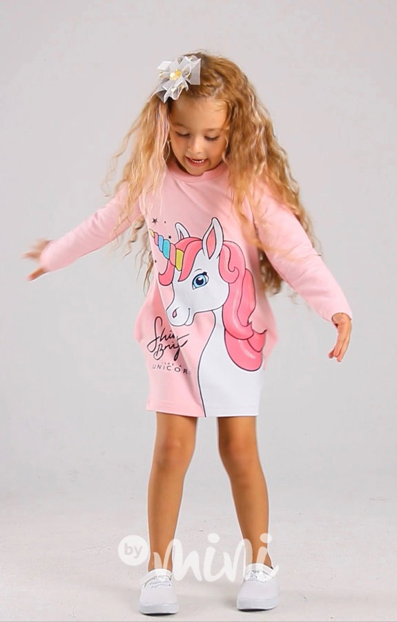 UNICORN mikinová tunika - pink