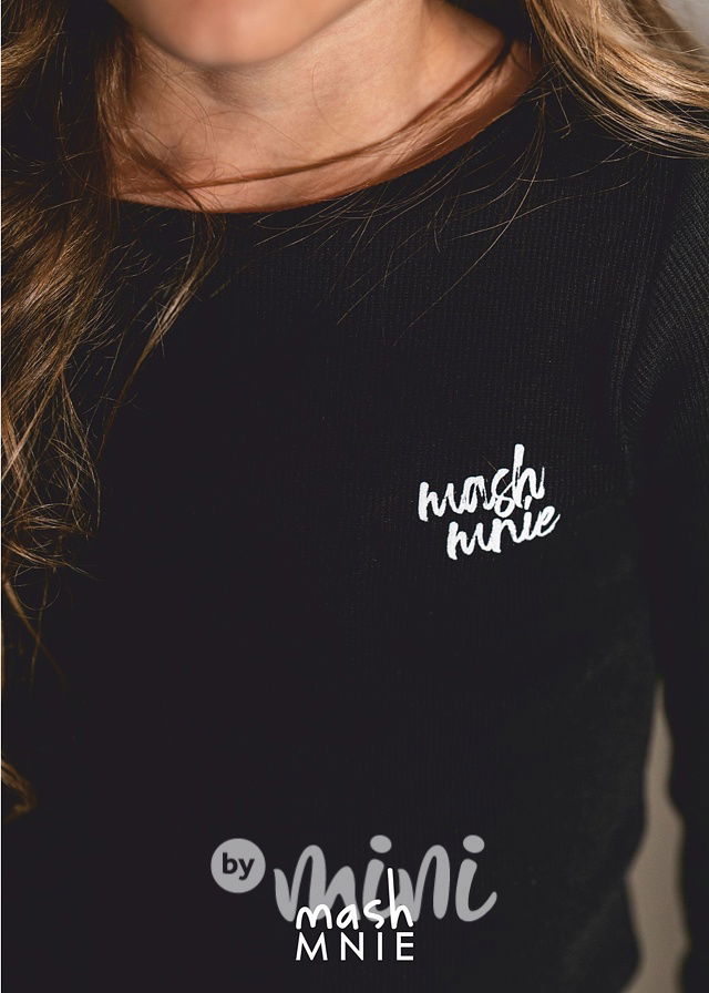 Žebrovaná blůzka černá *MashMnie*
