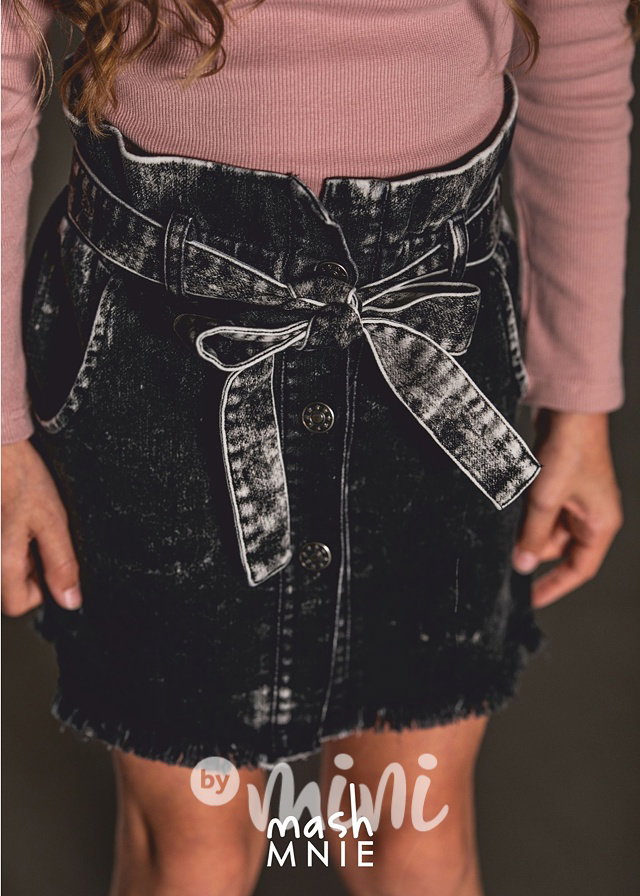Acid wash black jeans sukně *MashMnie*