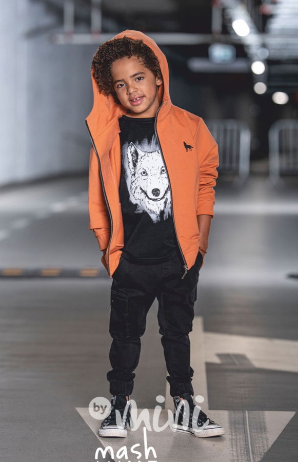 WOLF mikina zip orange *MashMnie*