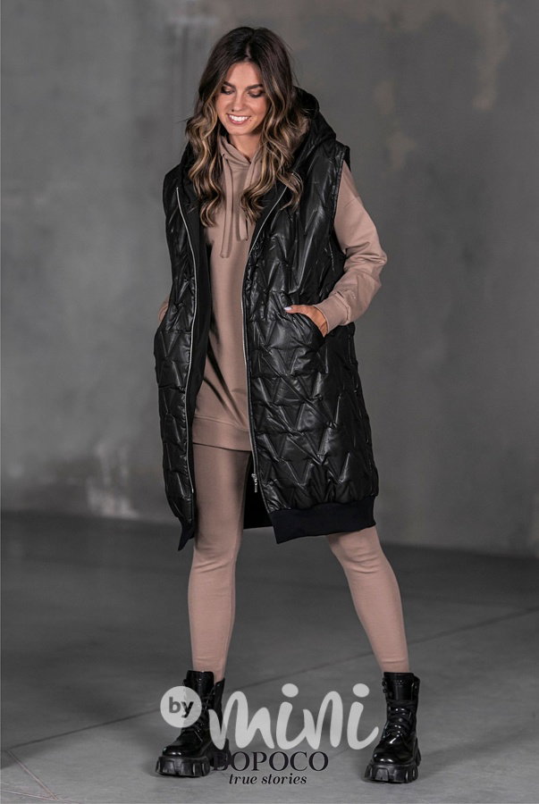 BOPOCO prošívaná dlouhá oversize vesta