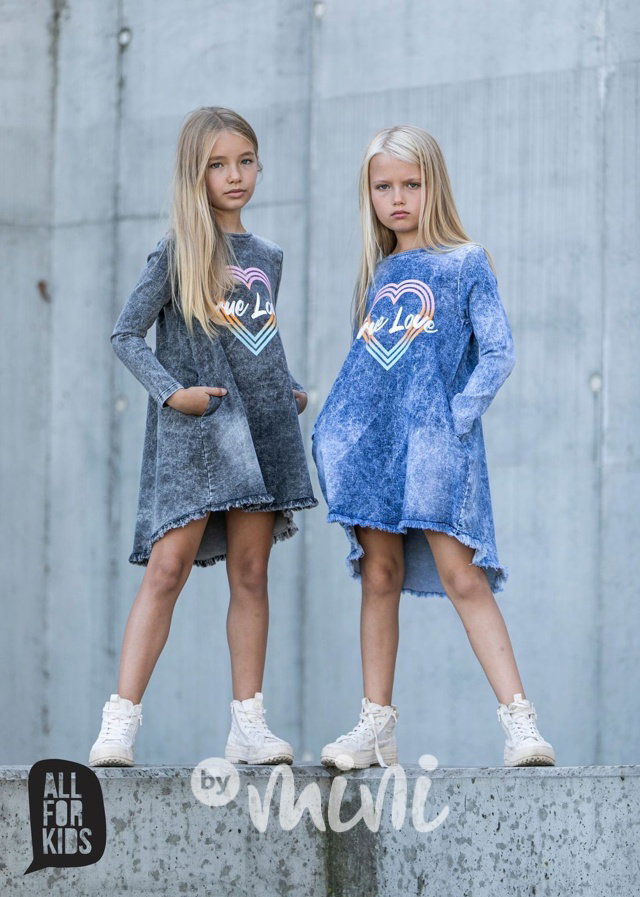 Jeans šaty LOVE acid black