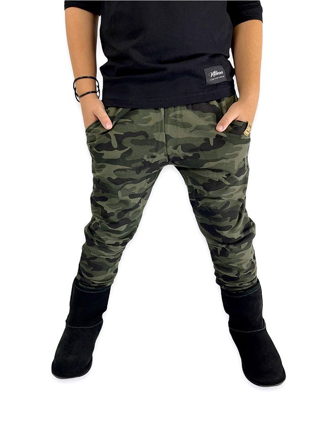 SUPER termo green army tepláky - BASIC