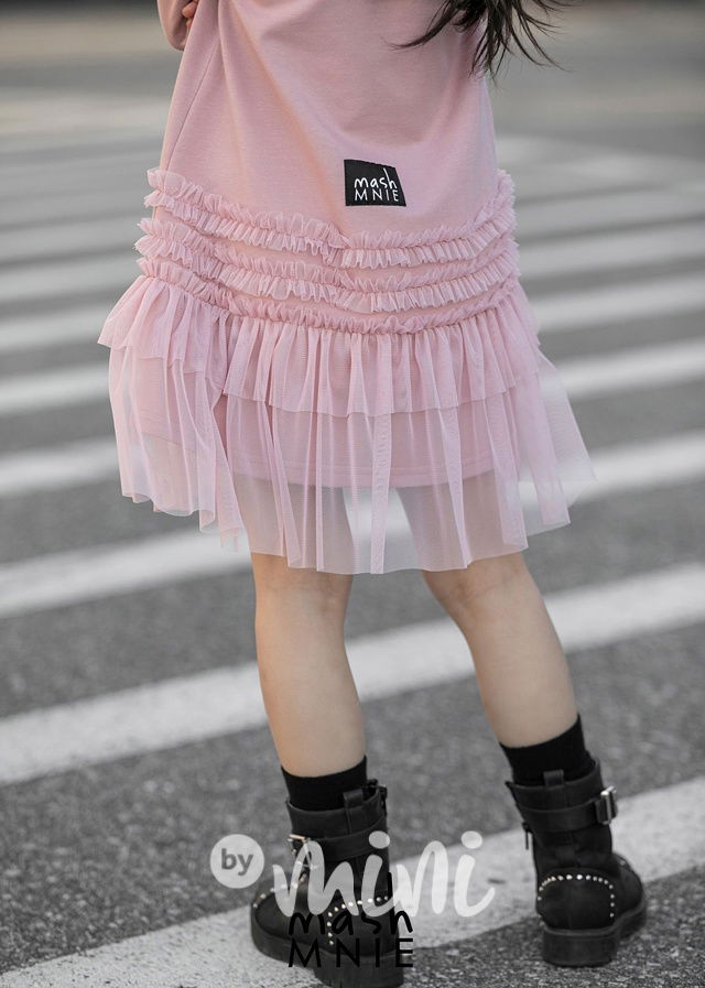 Hoodie šaty s tylem pink *MashMnie*