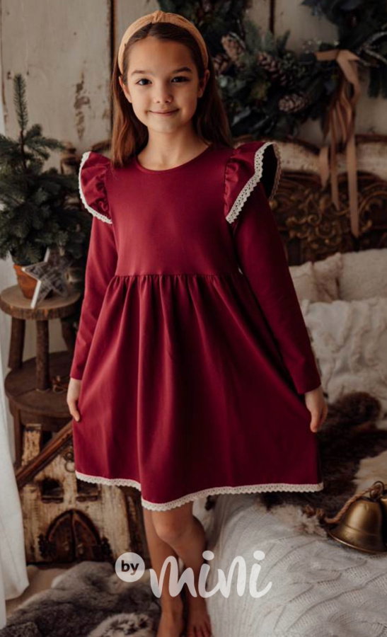 Romantic boho šaty Lily Grey bordo