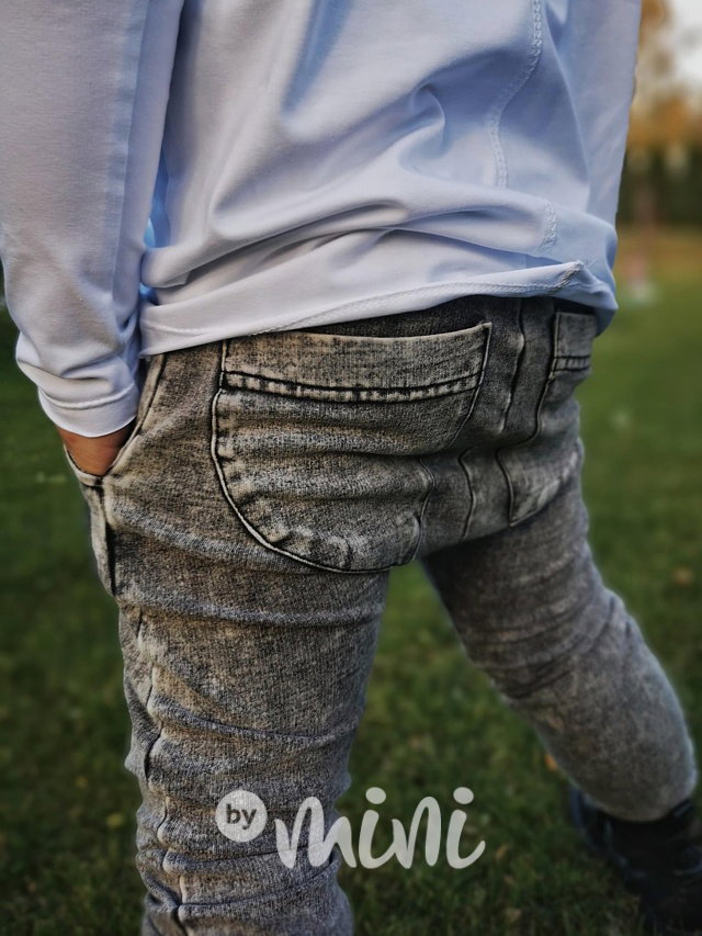 NUNU acid wash black kalhoty alá jeans BASIC