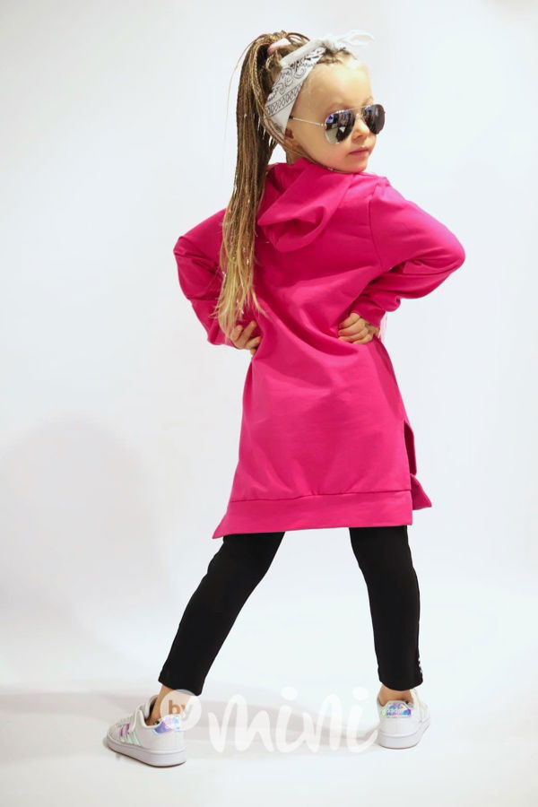 SMILEY hoodie tunika malinová