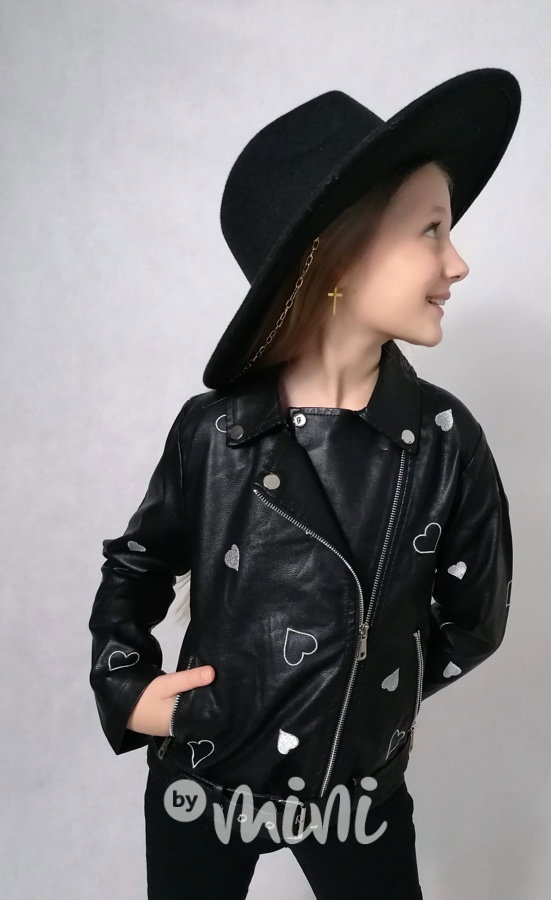 Eco leather bunda srdíčka BLACK