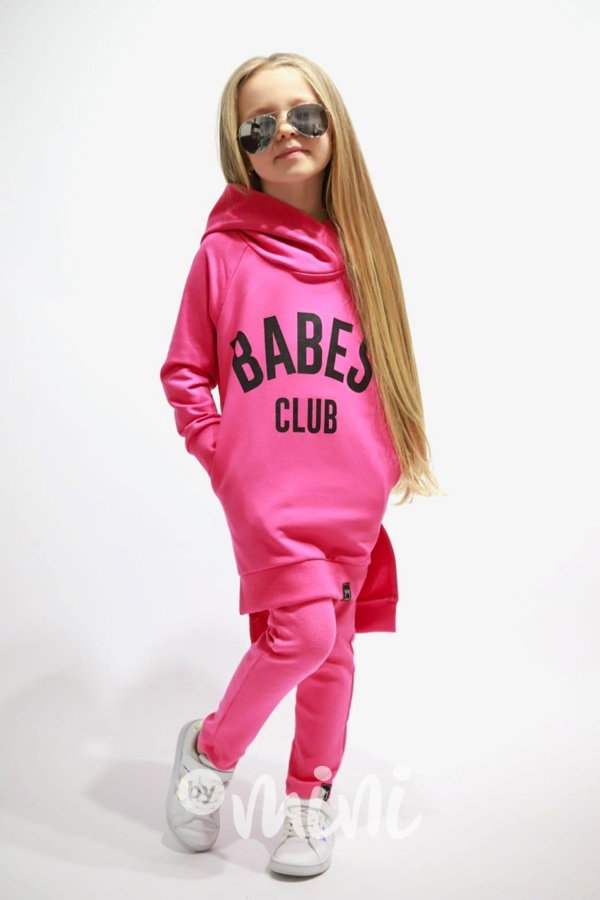BABES hoodie mikinová tunika malinová
