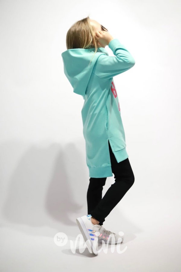 BABES hoodie mikinová tunika mint