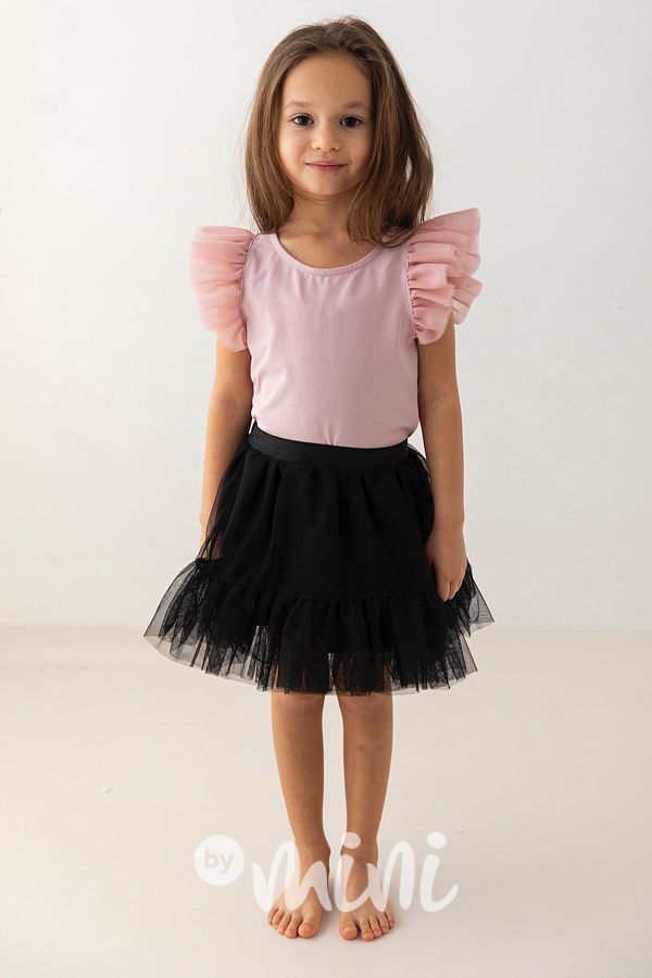 Lily Grey blůzka s tylovými rukávy pudder pink