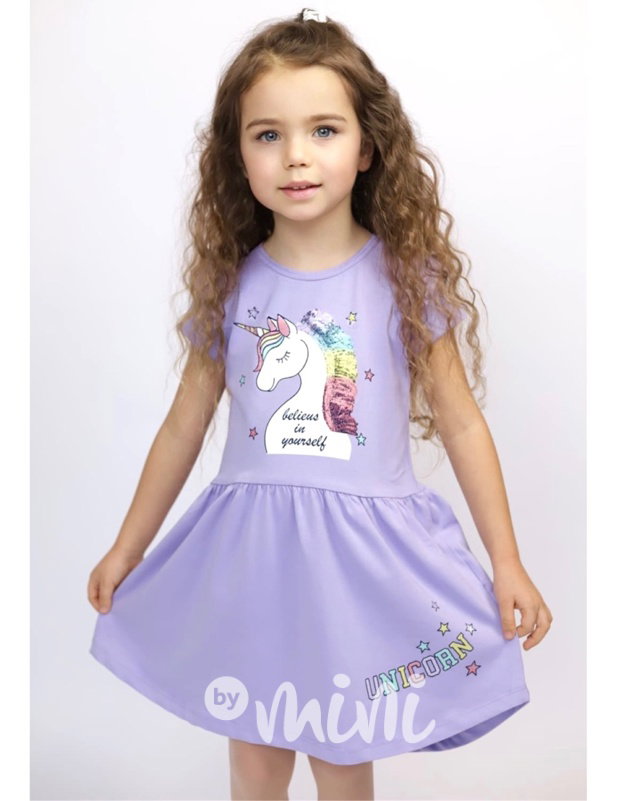 Lila unicorn šaty