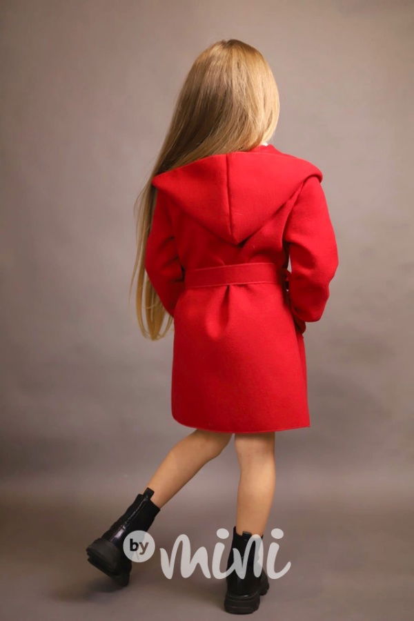 Flaušový hoodie kabátek červený
