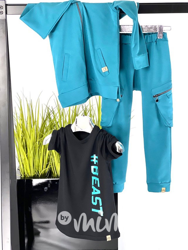 BEAST long mikina petrol