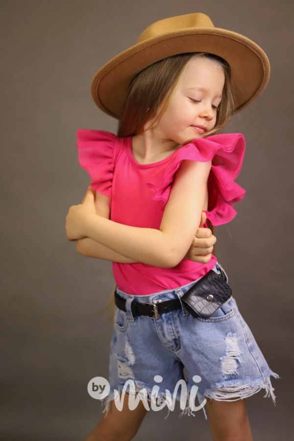 Lily Grey blůzka s tylovými rukávy malinová