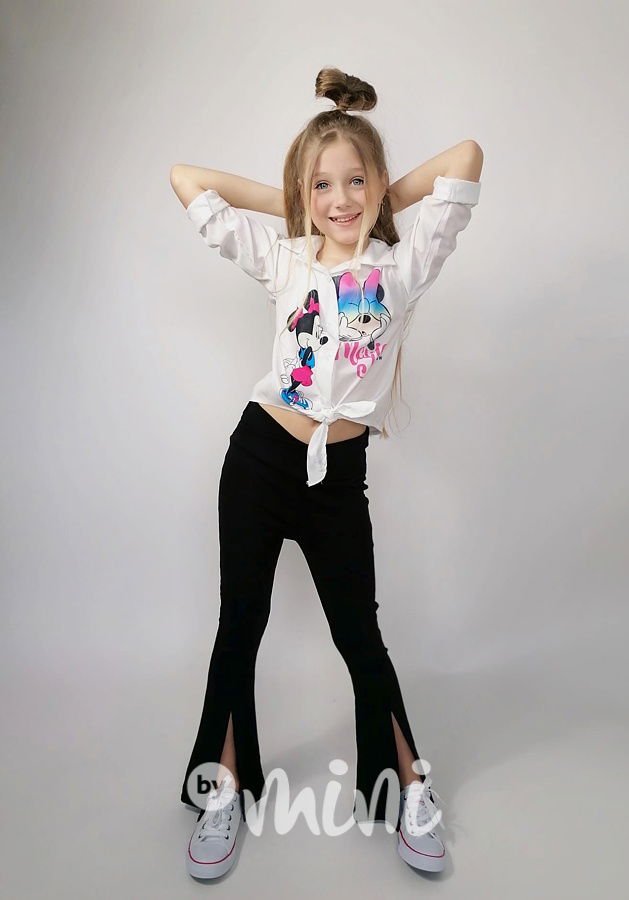 Černé stretch zvonáče s rozparkem