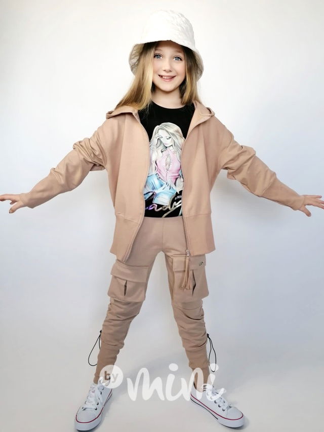 Béžová mikina s širokými náplety