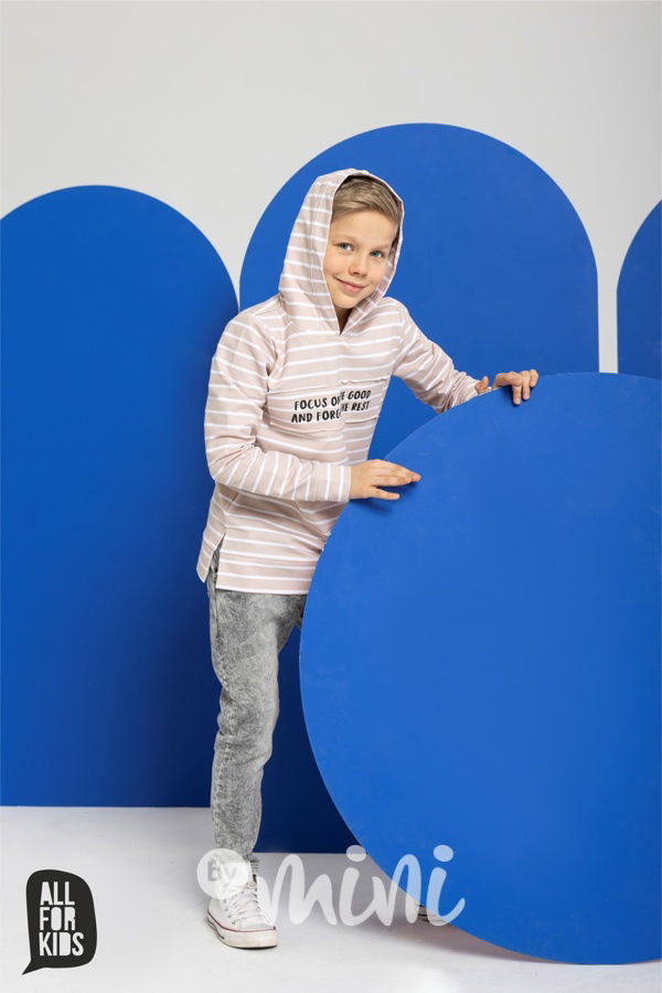 AFK pruhovaná mikina beige