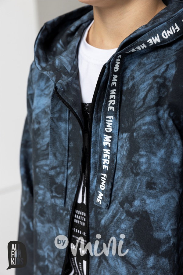 AFK long mikina tie-dye blue