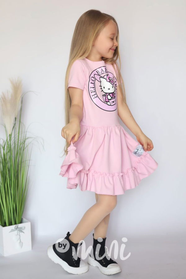 Maxi točivé šaty Hello Kitty pink