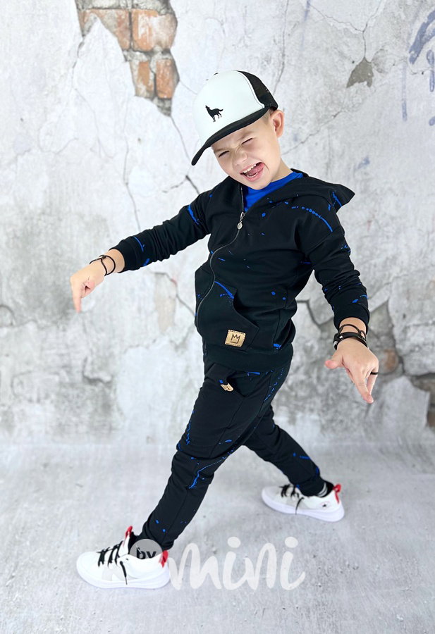 Blue splash černé jogger tepláky
