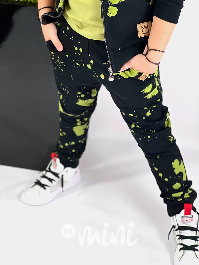 Pistachio splash černé jogger tepláky