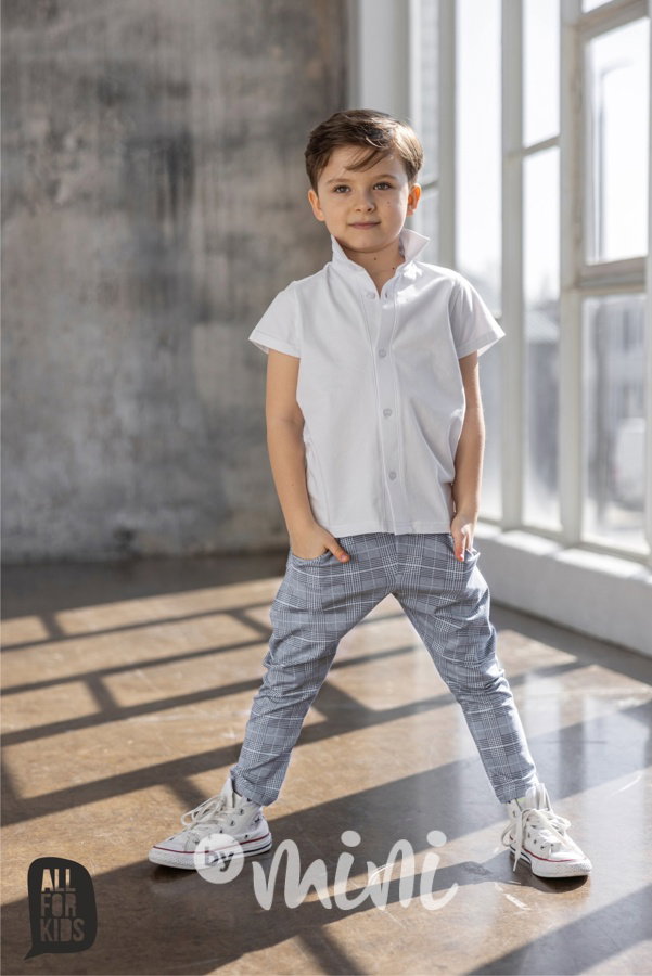 AFK grey/blue karo kalhoty