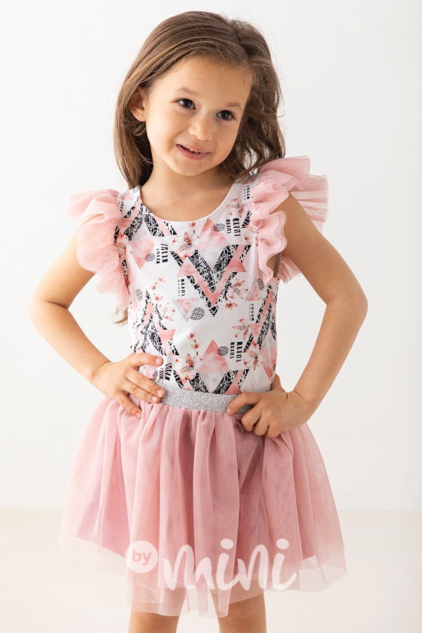 Pudder pink tylová tutu sukně Lily Grey