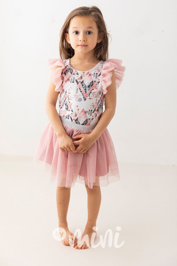 Pudder pink tylová tutu sukně Lily Grey