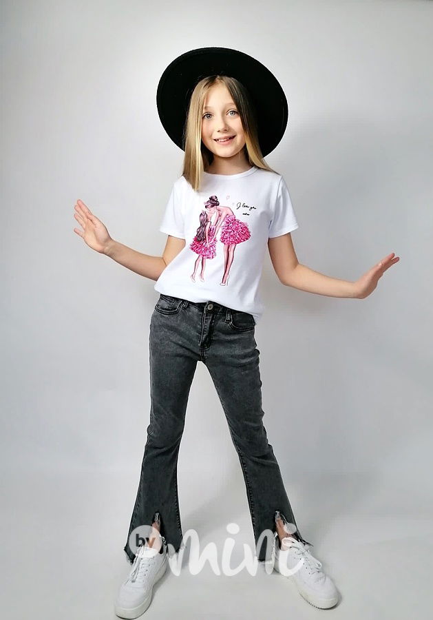 Love you mom triko white/dark pink