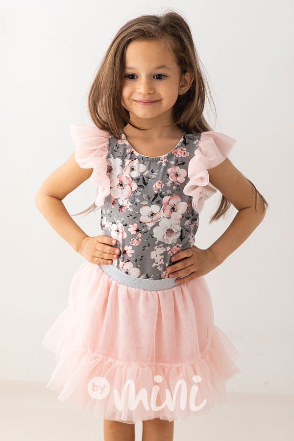 Lososová maxi tutu tyl sukně Lily Grey