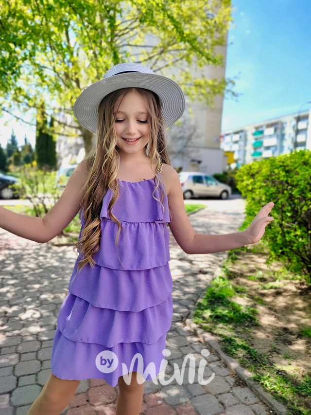 Lila frill šaty