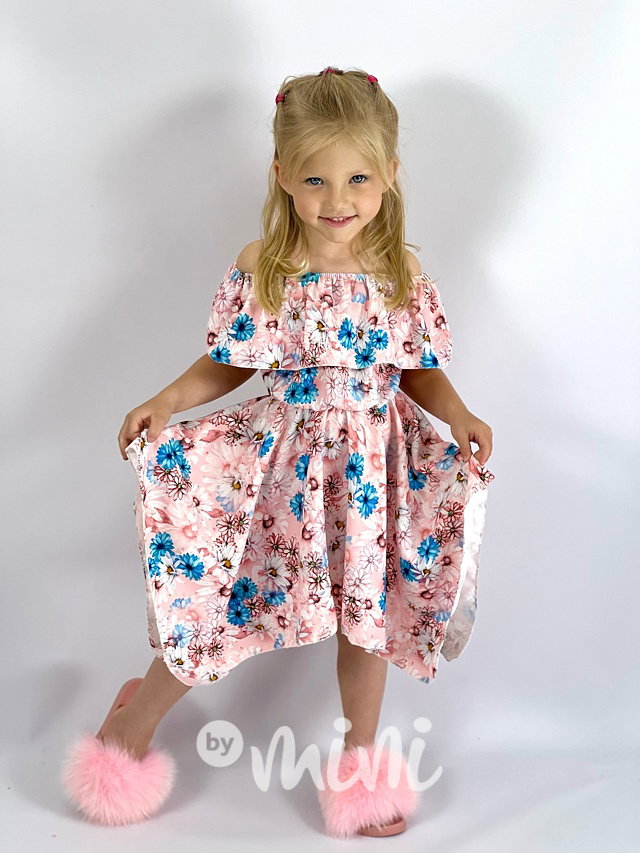 Daisy maxi točivé hispánské šaty pink