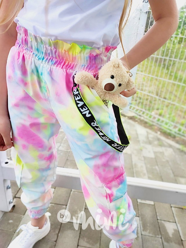 Rainbow ombre kalhoty s laclem