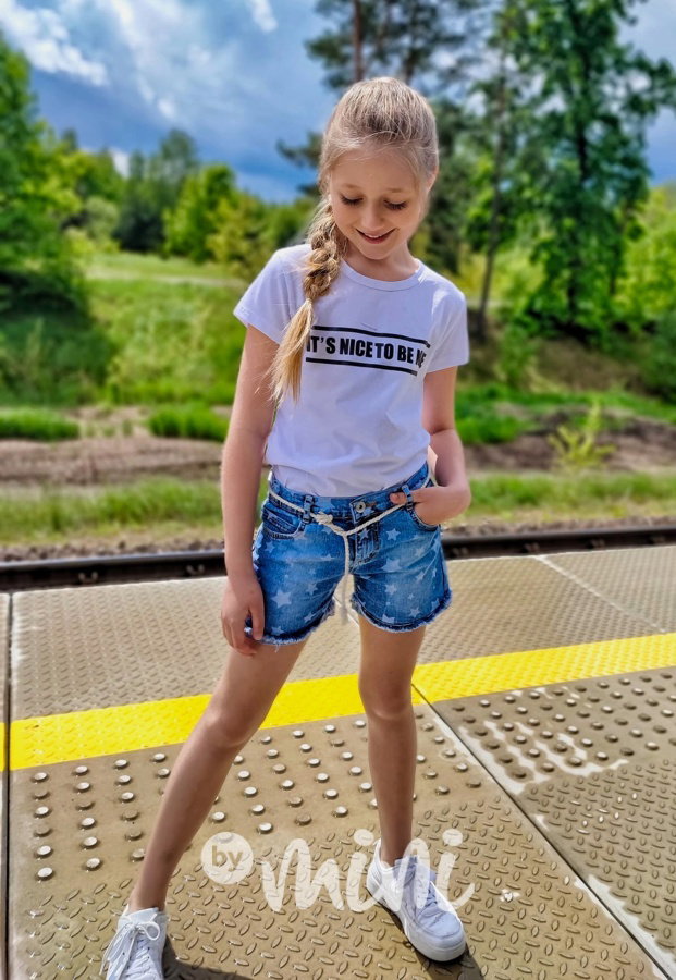 STARS jeans kraťasy s páskem