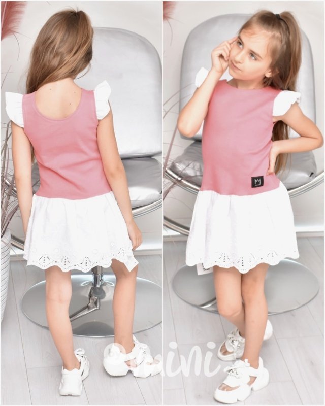 Pudder pink & White letní šaty *TOP*