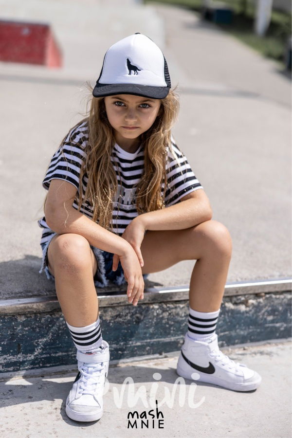 Mash Mnie pruhované triko white/black